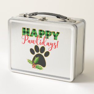 Weihnachtsfeiertag   Happy Holiday for Dog Lover Metall Brotdose