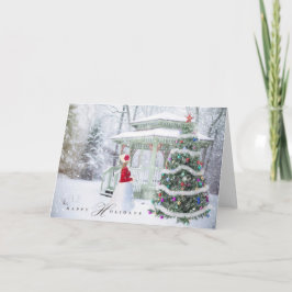 Weihnachtsfeiertag - Happy Holiday Xmas Scene Girl Feiertagskarte