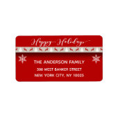 Weihnachtsfeiertag - Happy Holidays Red Deer Adressaufkleber (Vorne)