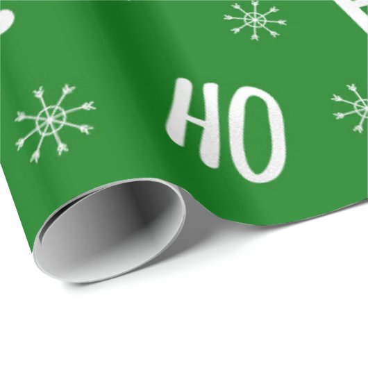 Weihnachtsfeiertag Ho Ho Grünes Weißbuch Geschenkpapier (Rolleneckpunkt)