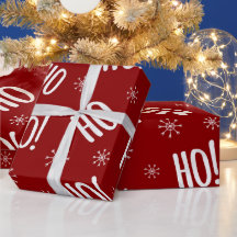 Weihnachtsfeiertag Ho Ho Red White Wrapping Paper