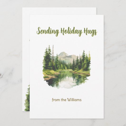 Weihnachtsfeiertag Hochgebirge Wassersee Feiertagskarte (Vorne/Hinten)