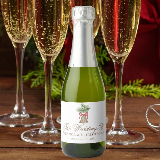 Weihnachtsfeiertag Hochzeit Mini Schaumweinetikett