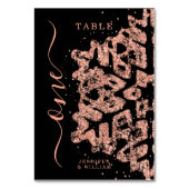 Weihnachtsfeiertag Hochzeit Rose Gold Schwarz Tischnummer (Rückseite)