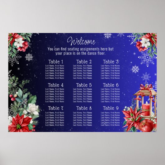 Weihnachtsfeiertag - Hochzeitstabelle Poster (Vorne)