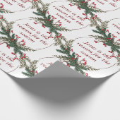 Weihnachtsfeiertag Holly Berry Wreath Geschenkpapier (Ecke)