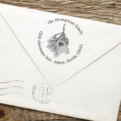 Weihnachtsfeiertag Holly Grüne Rücksendeadresse Permastempel