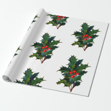 Weihnachtsfeiertag Holly Wrapping Paper