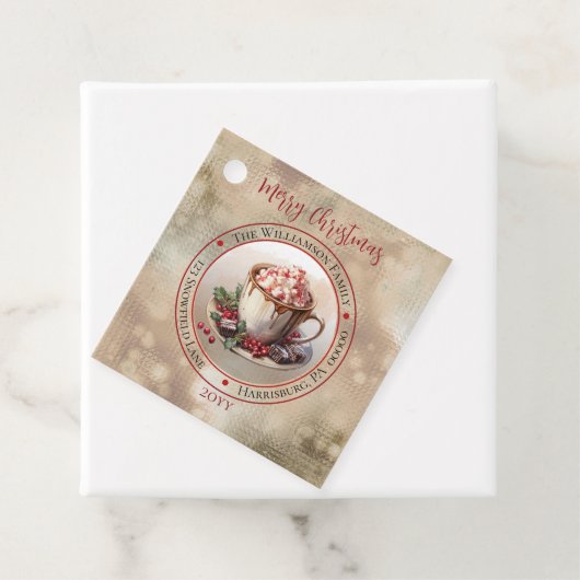 Weihnachtsfeiertag Hot Cocoa Circle Rücksendeadres Geschenkanhänger (Beispiel)