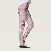 Weihnachtsfeiertag Hübsch Pink Poinsettia Bouquet Leggings (Rechts)