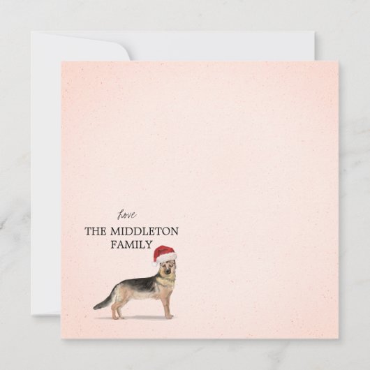 Weihnachtsfeiertag Hund Deutscher Hirte Gruß (Rückseite)