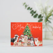 Weihnachtsfeiertag Hund liebt fröhliche Weihnachts Postkarte (Stehend Vorderseite)