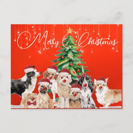 Weihnachtsfeiertag Hund liebt fröhliche Weihnachts Postkarte (Vorderseite)