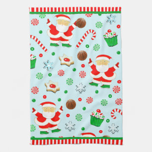 Weihnachtsfeiertag im Basketball Geschirrtuch