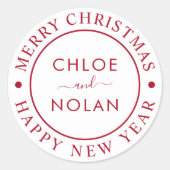 Weihnachtsfeiertag im benutzerdefinierten Text Runder Aufkleber (Vorderseite)