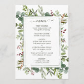 Weihnachtsfeiertag im botanischen Grünen Menükarte (Vorderseite)