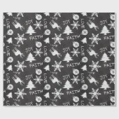 Weihnachtsfeiertag im Chalkboard Pattern Geschenkpapier (Flach)