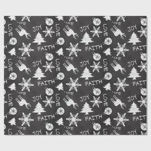 Weihnachtsfeiertag im Chalkboard Pattern Geschenkpapier (Flach)