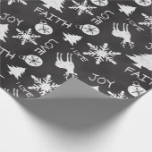 Weihnachtsfeiertag im Chalkboard Pattern Geschenkpapier (Ecke)