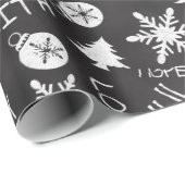 Weihnachtsfeiertag im Chalkboard Pattern Geschenkpapier (Rolleneckpunkt)