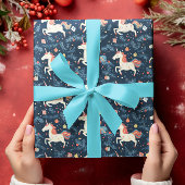 Weihnachtsfeiertag im Einhorn Geschenkpapier
