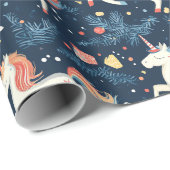 Weihnachtsfeiertag im Einhorn Geschenkpapier (Rolleneckpunkt)