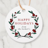 Weihnachtsfeiertag im Festkraut Geschenkanhänger (Vorderseite)