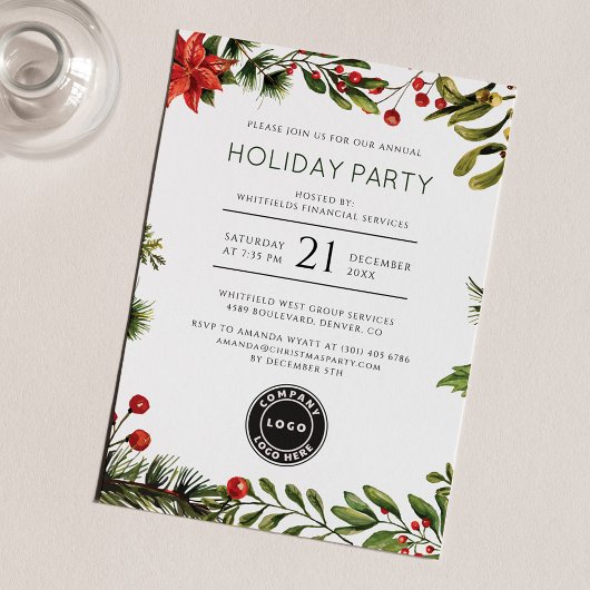 Weihnachtsfeiertag im Firmenlogo - Party Einladung