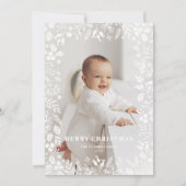 Weihnachtsfeiertag im Foliage Frame Overlay Feiertagskarte (Vorderseite)