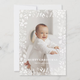 Weihnachtsfeiertag im Foliage Frame Overlay Feiertagskarte