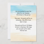 Weihnachtsfeiertag im Juli Einladung (Rückseite)