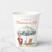 Weihnachtsfeiertag im Juli Sommer Party Pappbecher (Rückseite)