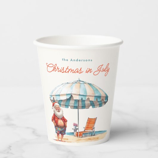 Weihnachtsfeiertag im Juli Sommer Party Pappbecher (Vorderseite)