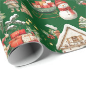 Weihnachtsfeiertag im niedlichen Weihnachtsmann Geschenkpapier (Rolleneckpunkt)