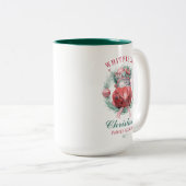 Weihnachtsfeiertag im Roten Auto - Feiertag Zweifarbige Tasse (VorderseiteRechts)