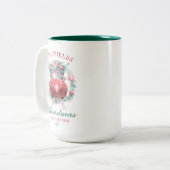 Weihnachtsfeiertag im Roten Auto - Feiertag Zweifarbige Tasse (Vorderseite Links)