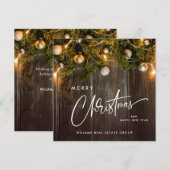 Weihnachtsfeiertag im Unternehmen Rustikaler Gruß Feiertagskarte (Vorne/Hinten)