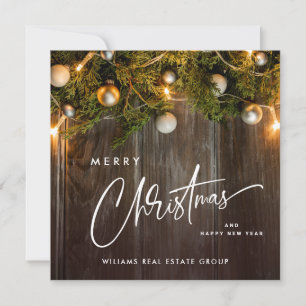 Weihnachtsfeiertag im Unternehmen Rustikaler Gruß Feiertagskarte