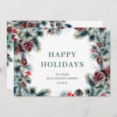 Weihnachtsfeiertag im Unternehmen Rustikaler Gruß Feiertagskarte (Vorne/Hinten)