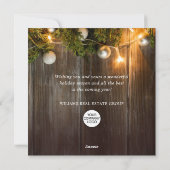 Weihnachtsfeiertag im Unternehmen Rustikaler Gruß Feiertagskarte (Rückseite)