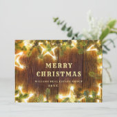 Weihnachtsfeiertag im Unternehmen Rustikaler Gruß Feiertagskarte (Stehend Vorderseite)