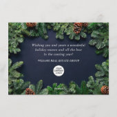 Weihnachtsfeiertag im Unternehmen Rustikaler Gruß Feiertagskarte (Rückseite)