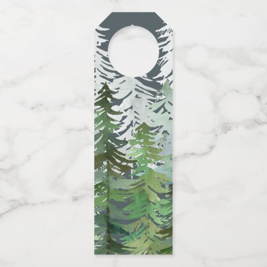 Weihnachtsfeiertag im Wald Flaschenanhänger (Rückseite)