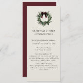 Weihnachtsfeiertag im Wasser Festessen Menükarte (Vorne/Hinten)