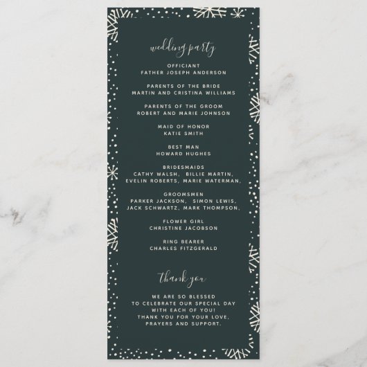 Weihnachtsfeiertag im Wasser Programm (Rückseite)