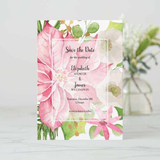 Weihnachtsfeiertag im Wasser Save The Date (Stehend Vorderseite)