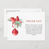 Weihnachtsfeiertag im Wasserfarben Vielen Dank Postkarte (Vorne/Hinten)