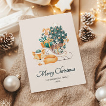 Weihnachtsfeiertag im Wasserfarbenfox - Nicht Foto