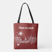 Weihnachtsfeiertag im Weißen Land Silhouette Tasche (Rückseite)