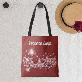 Weihnachtsfeiertag im Weißen Land Silhouette Tasche